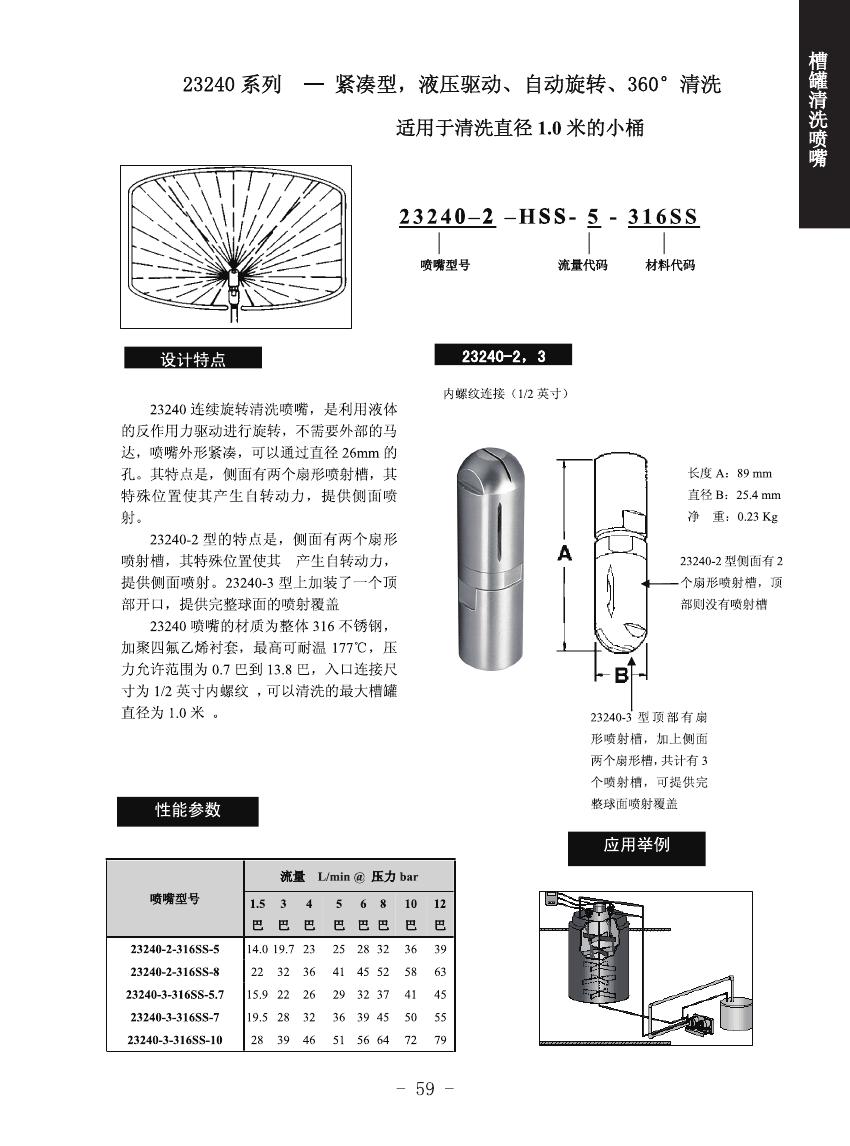 固定式槽罐清洗喷嘴的喷嘴设计和一般应用